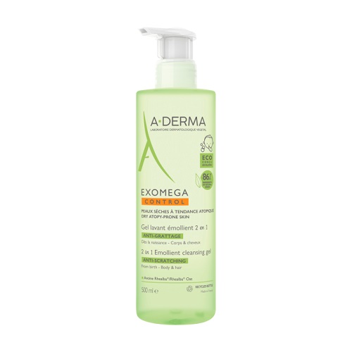 A-Derma Exomega Gel 2 En 1 Cabello Y Cuerpo 500 Ml