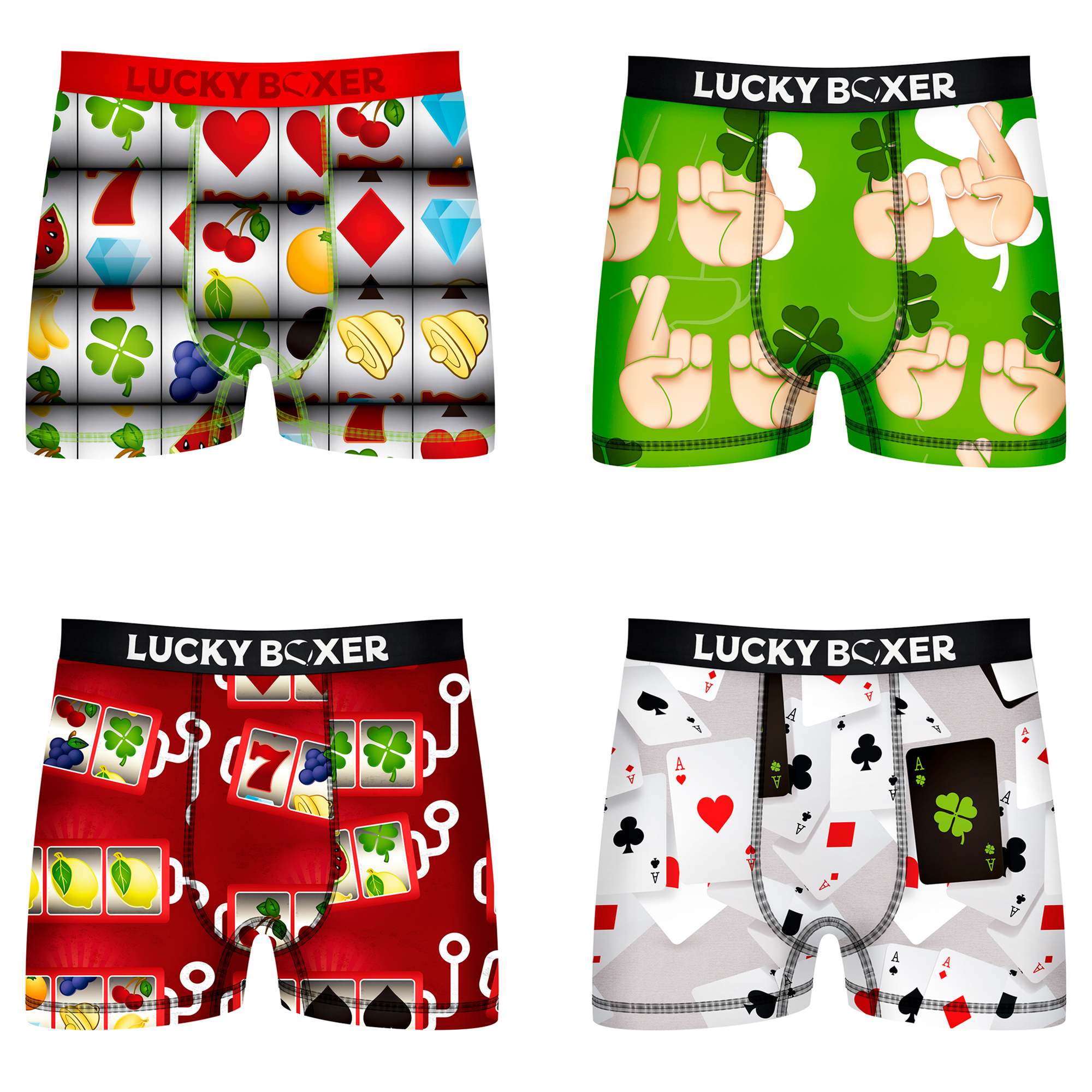 Pack 4 calzoncillos lucky boxer en varios colores para hombre