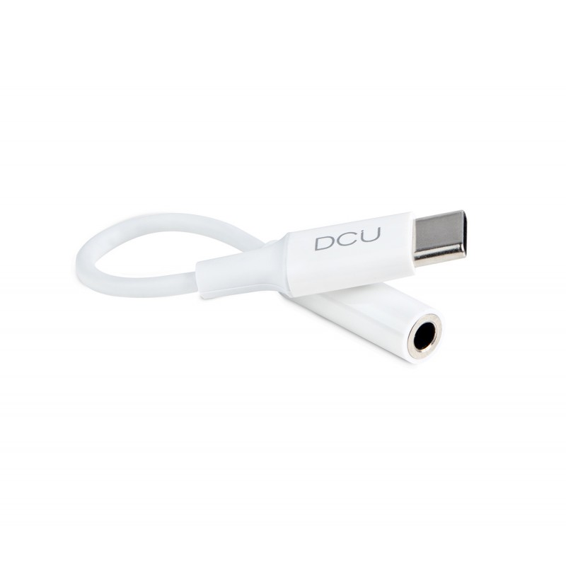 DCU Tecnologic Adaptador USB C para Audio Jack 3.5mm Blanco