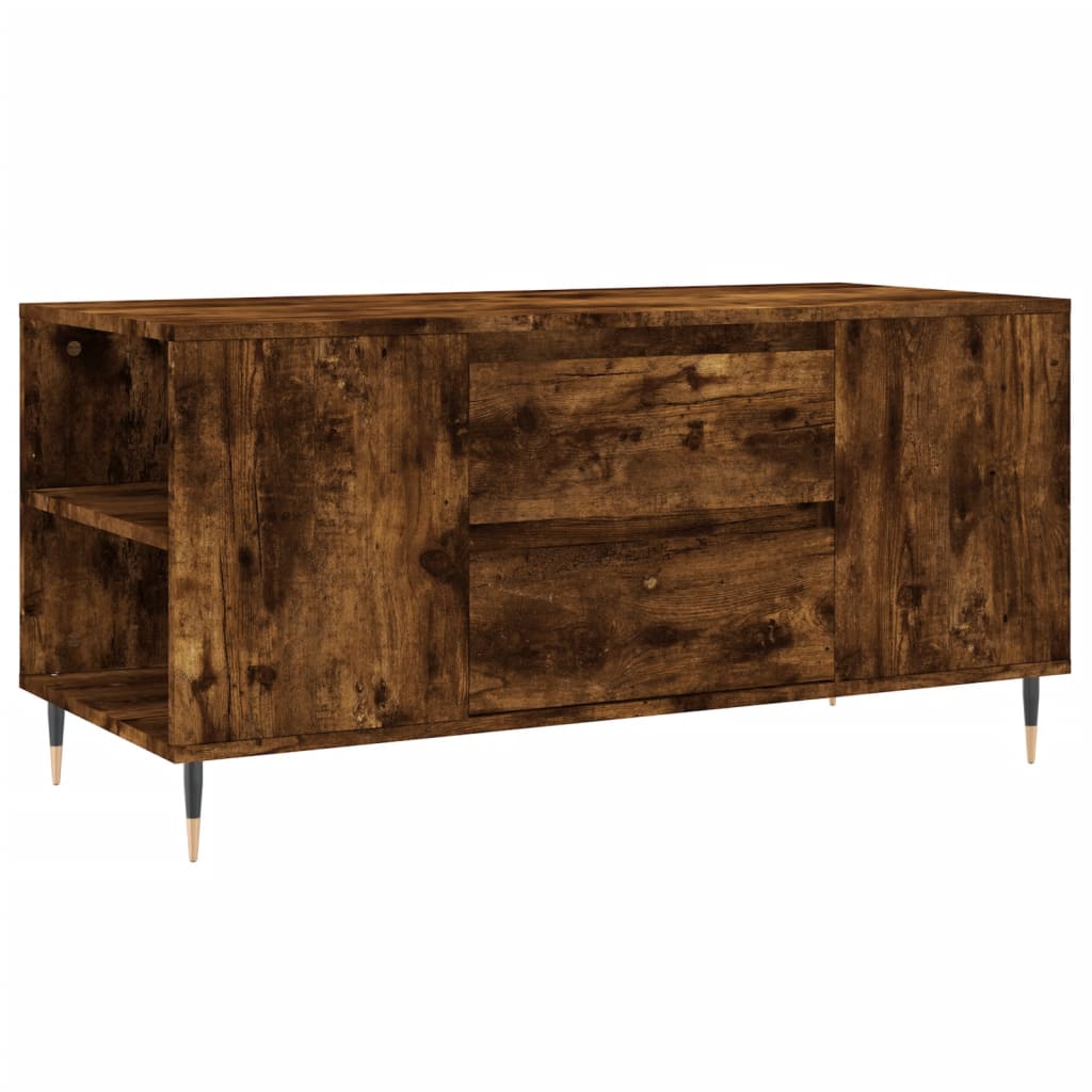 Vidaxl Mesa de Centro Madera Ingeniería 102x44,5x50 Cm Blanco, Negro, Blanco Brillante