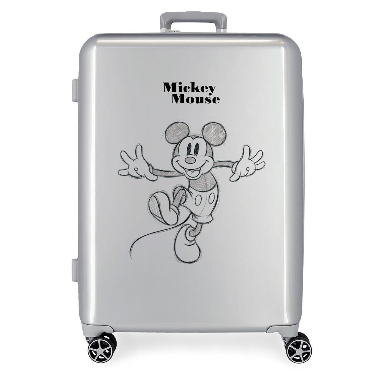 Disney Mickey Maleta Mediana Extensible ABS Rígida Gris