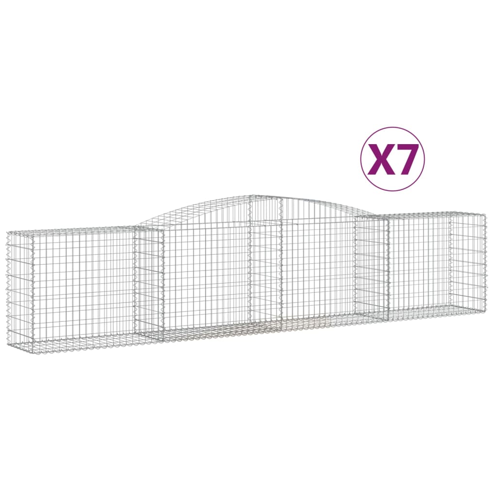 Vidaxl Cestas Gaviones Arco Hierro 7 Uds. Dimensiones 400x30x40/60 Cm