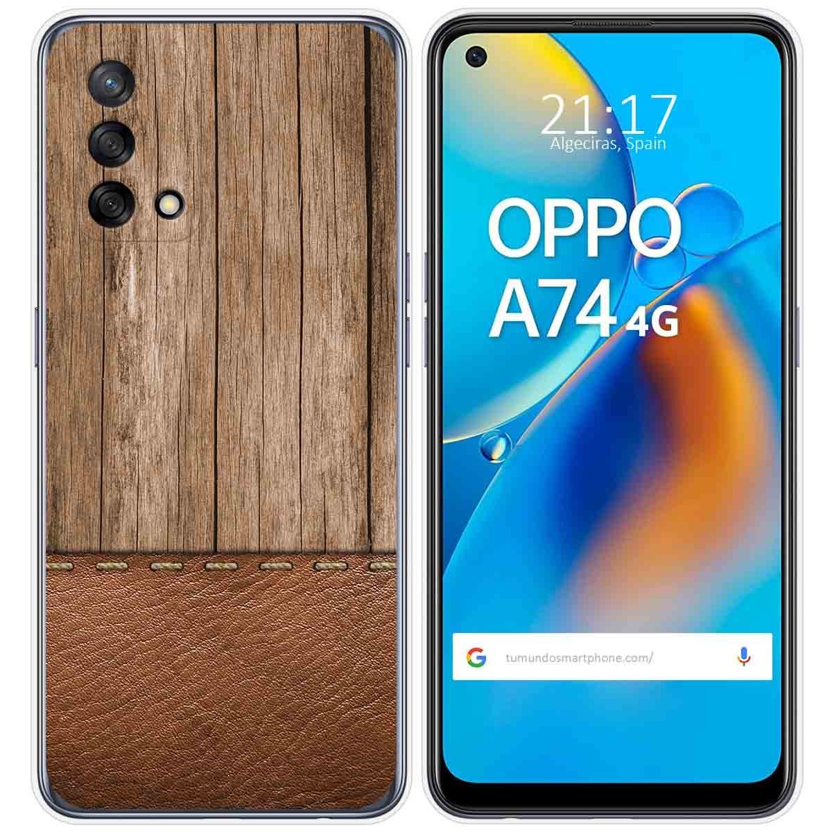Tumundosmartphone Funda Gel Tpu para Oppo A74 4G diseño Madera 09 Dibujos