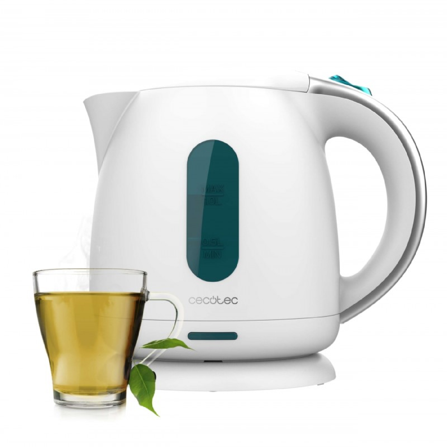 Cecotec Hervidor de Agua, 1 L Capacidad, Thermosense 140 White, 2200W, Calentamiento Rápido, Filtro Antical