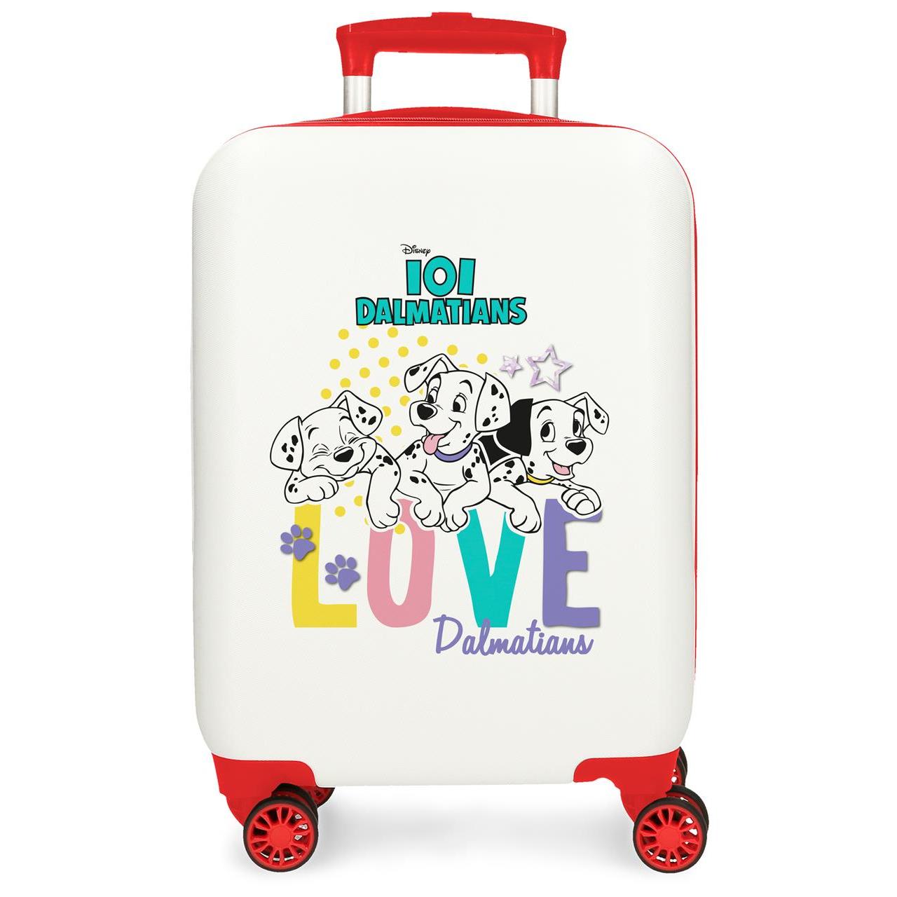 Maleta de cabina Disney 101 Dalmatas ABS con capacidad de 33L Blanco