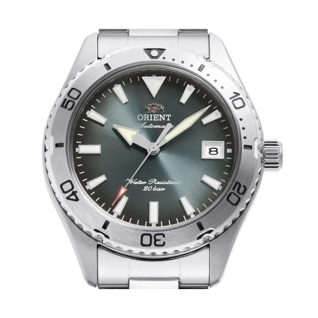 Reloj Orient Mako Emerald Diver RA-AC0Q13E 39.9mm 200m WR Cristal de zafiro