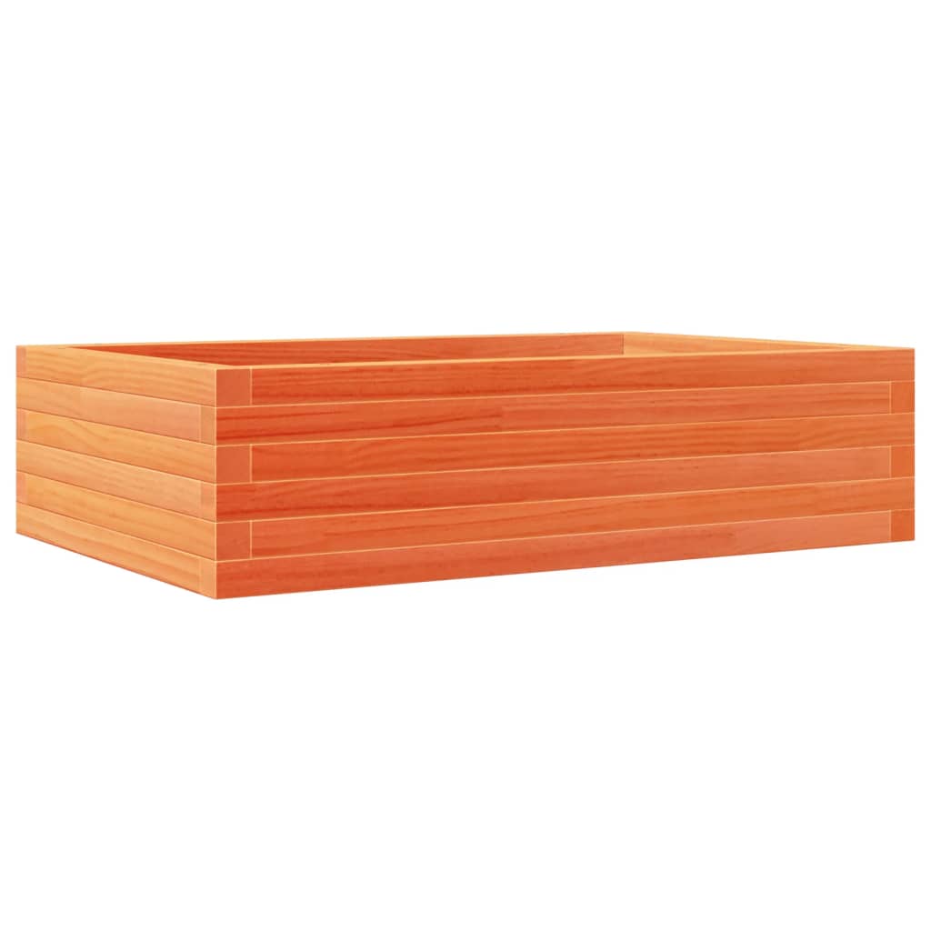 vidaXL Jardinera de madera maciza de pino 90x60x23 cm Color Pino natural,  Blanco,  Marrón cera y mas