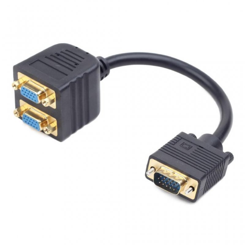 Gembird vga to 2xvga male/female extension cable 20cm black
