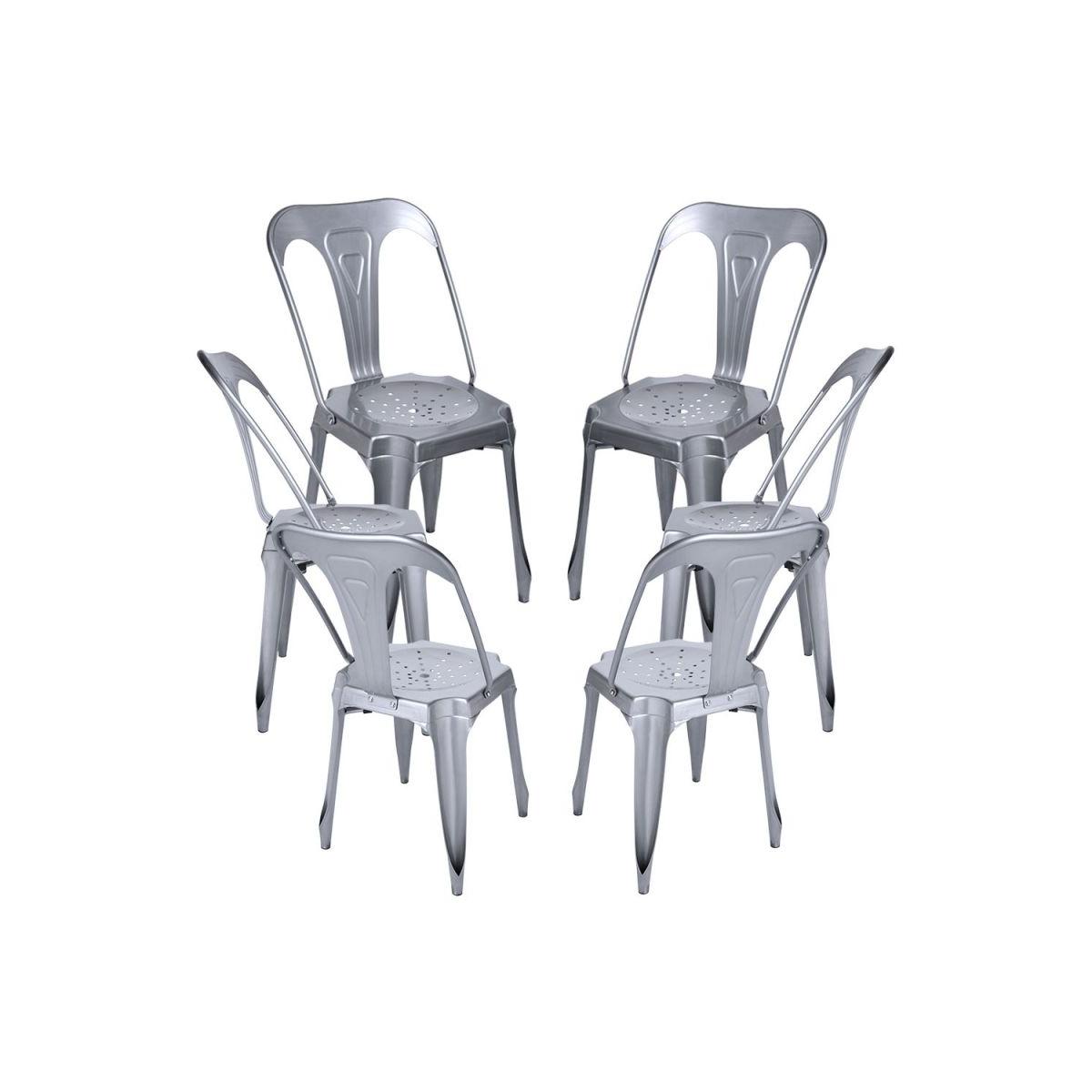Regalos Miguel - Packs Sillas Comedor - Pack 6 Sillas Ulix - Gris metalizado