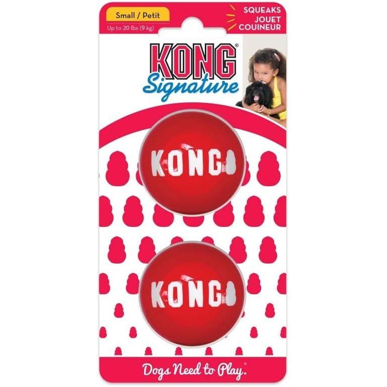 KONG SIGNATURE BALL 2-PK PELOTAS PARA PERROS TALLA S