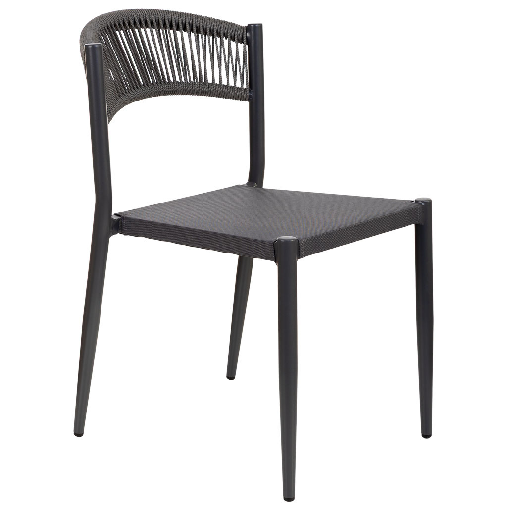 Wonderlust Deco - Silla de ratan sintético gris 48x60x78 Gris 48x60x78h cm