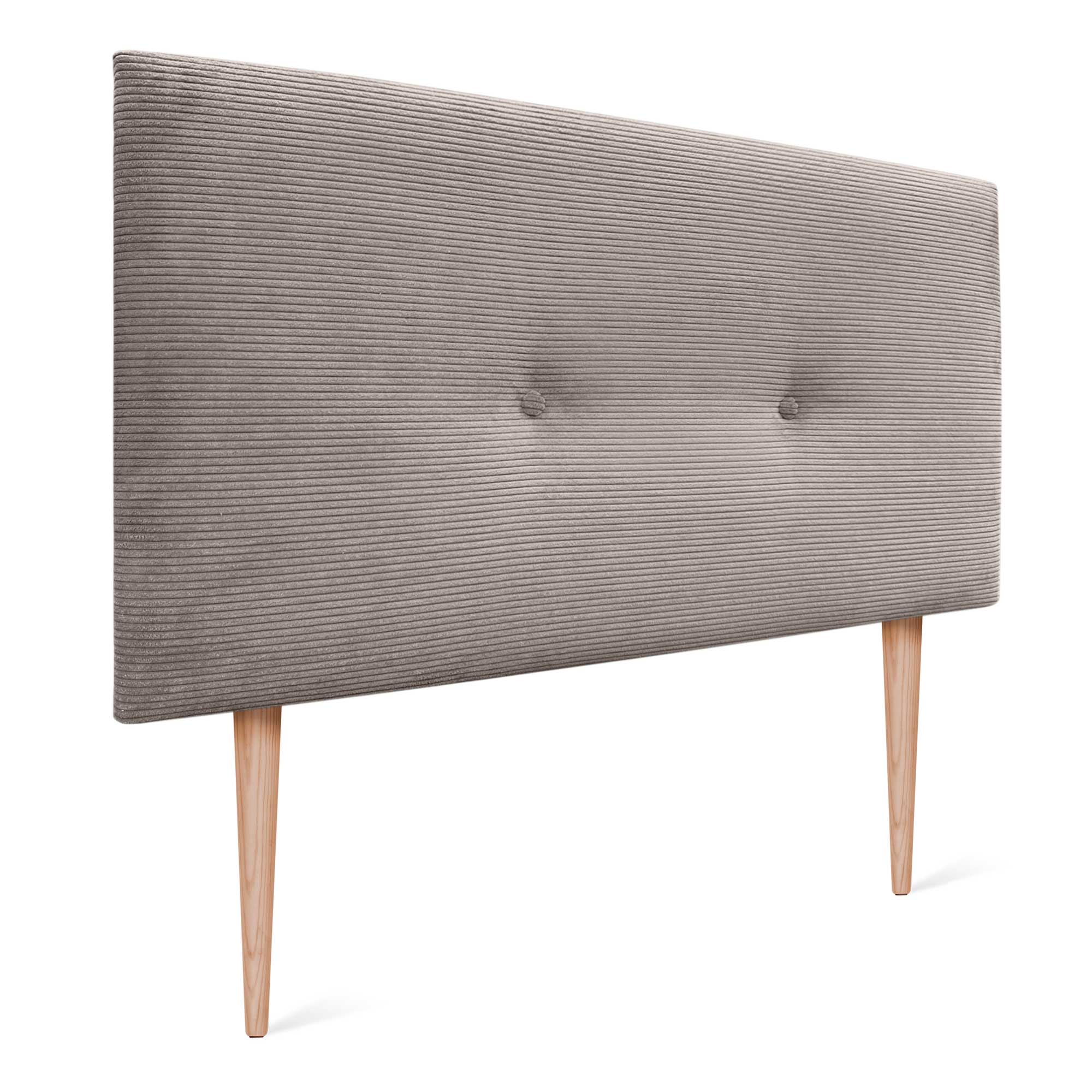 DHOME Cabecero de Pana Liso con Botones y Patas Alta Gama Moderno 4cm Grosor