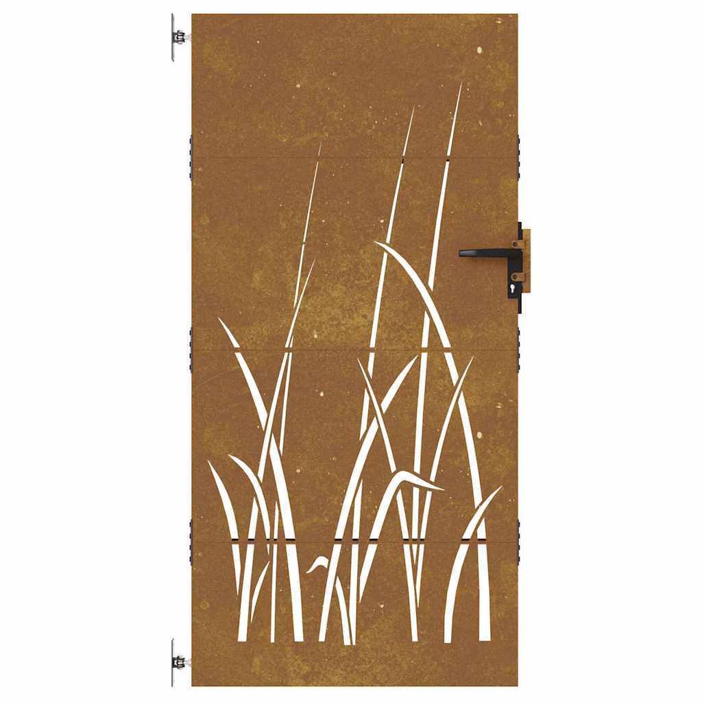 vidaXL Puerta de jardín acero corten diseño hierba 85x175 cm