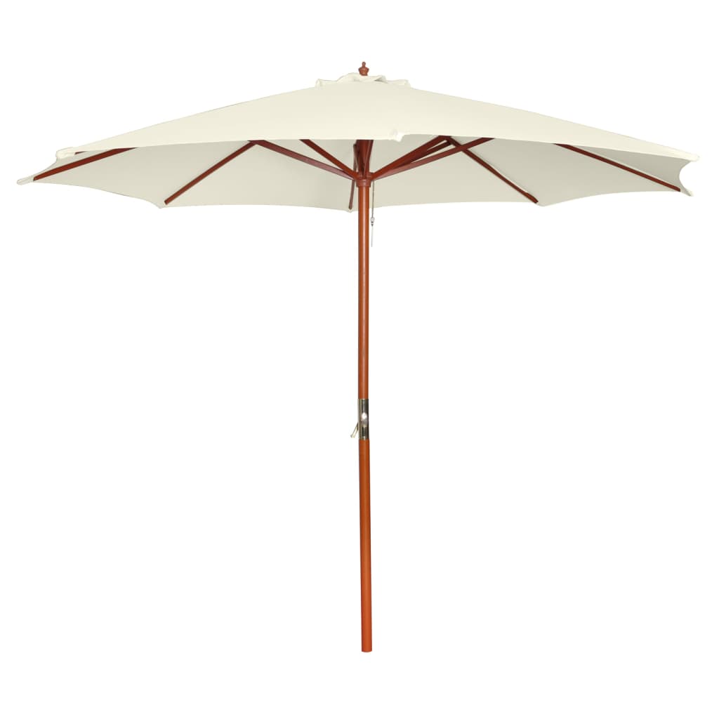 vidaXL Sombrilla 300x258 cm Color Marrón, Blanco arena,