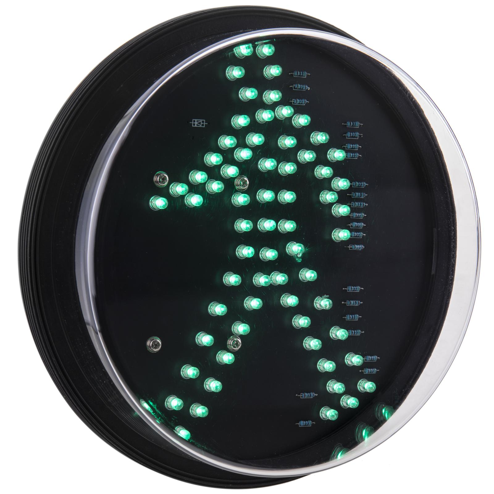 Luz LED para semáforo IP65 200mm de 12-24V peatón verde - PrimeMatik
