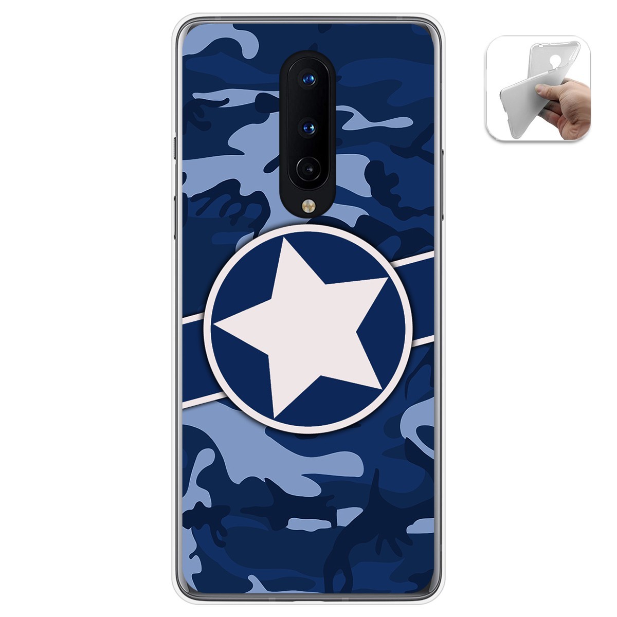 Tumundosmartphone Funda Gel Tpu para OnePlus 8 diseño Camuflaje 03 Dibujos