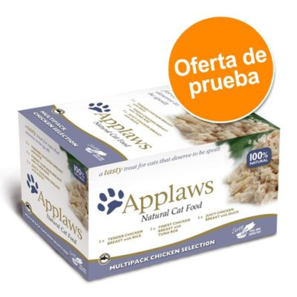 Applaws Cat Tarrina Multipack Seleccion Pollo 8X60.  Rico En Proteínas E Ingredientes De Origen Animal 100% Para Garantizar Que Tu Gato Reciba La Nutr
