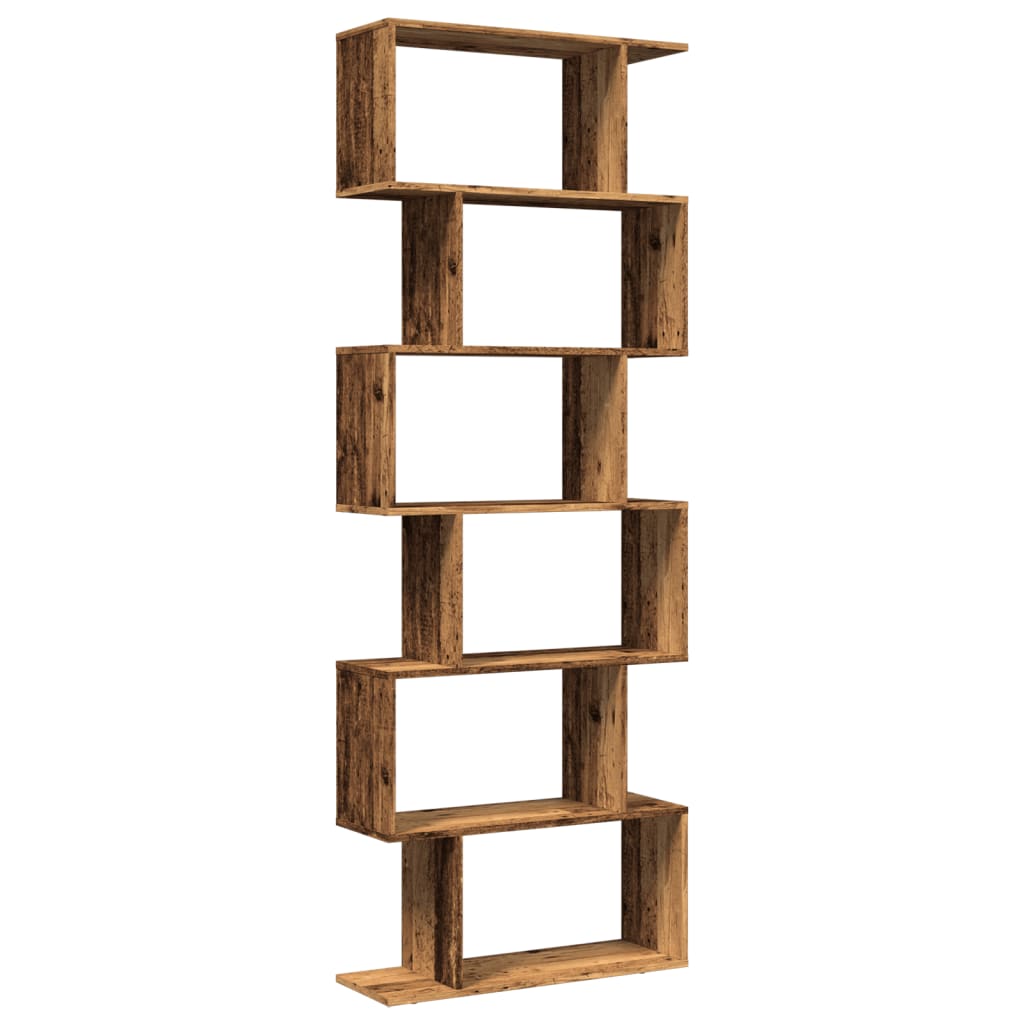 vidaXL Librería divisor 6 niveles madera ingeniería 70x24x193cm Multicolor