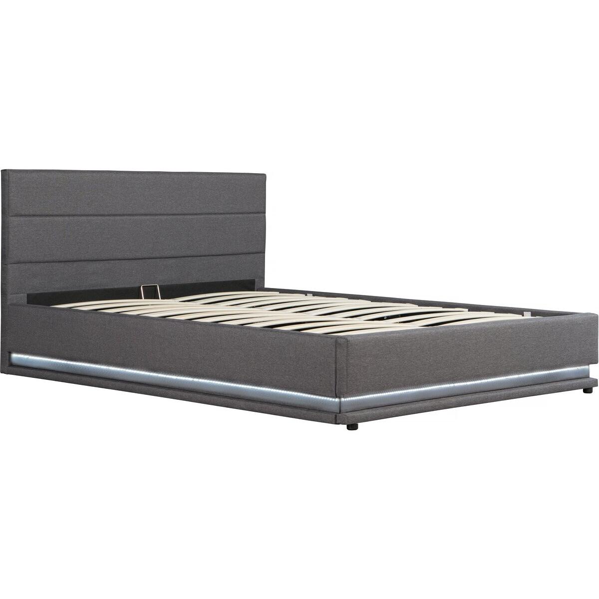 Habitat y Jardin - Cama con LED "Anastasia"- 160 x 200 cm - Gris oscuro