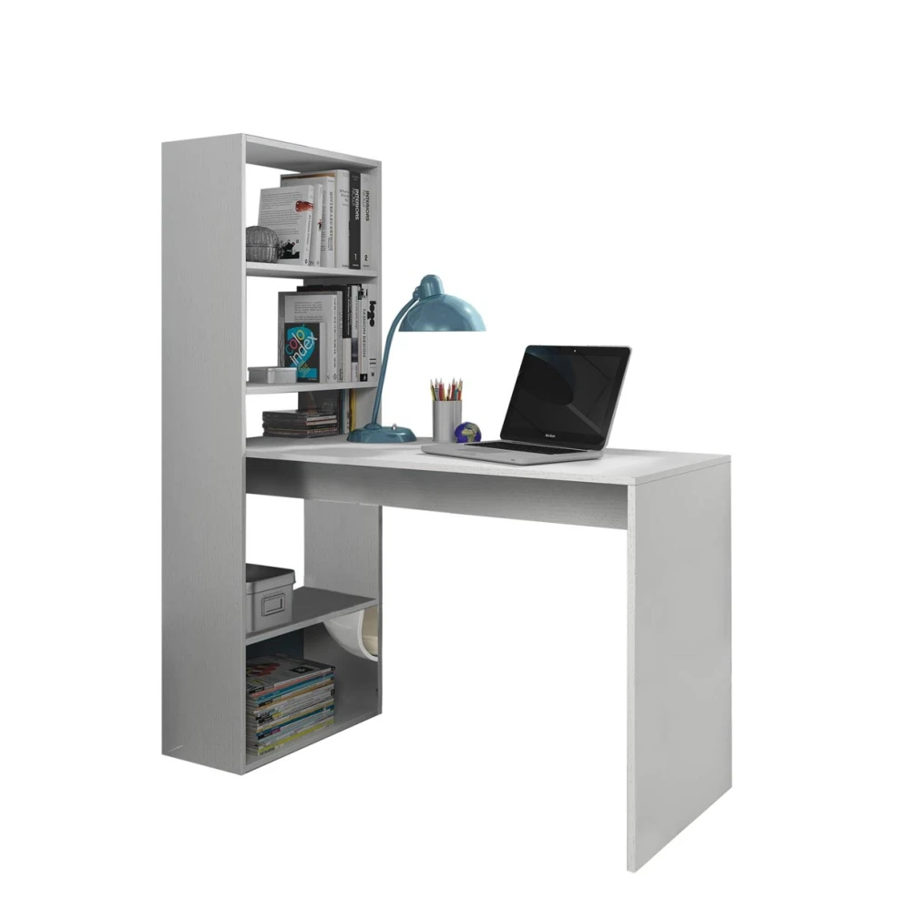 escritorio con estantería indra - blanco BF-FO-51.14.01 Forés