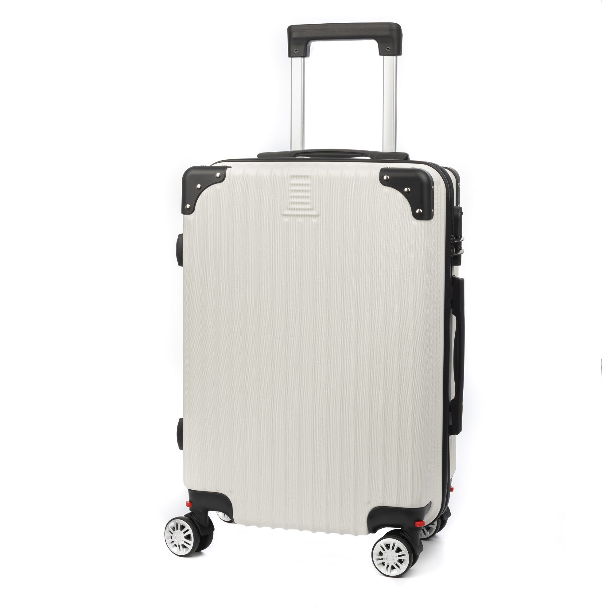 DAM Maleta de cabina Trolley en material ligero de ABS de alta resistencia con esquinas reforzadas. Cerradura numérica y 4 ruedas dobles extraíbles y giratorias 360°.  37x24x56Cm