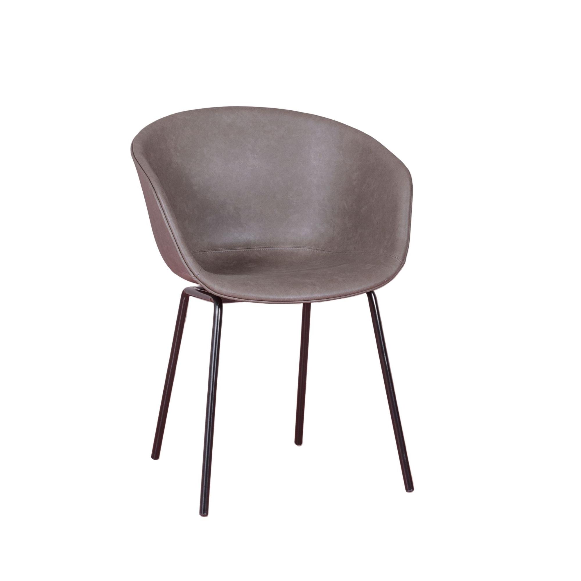 Nest Dream - Silla vintage con reposabrzos tapizada en polipiel encerado - Denver