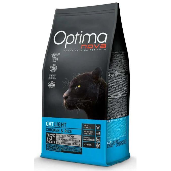 Optima Nova – Pienso para gatos adultos Optima Nova Light pollo y arroz.