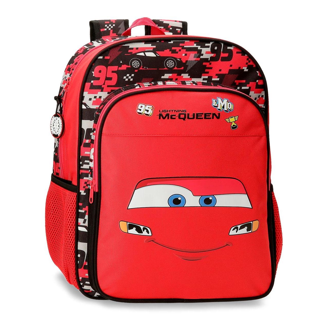 Mochila escolar adaptable a carro Cars Mcqueen Red 30x40x13cm Rojo