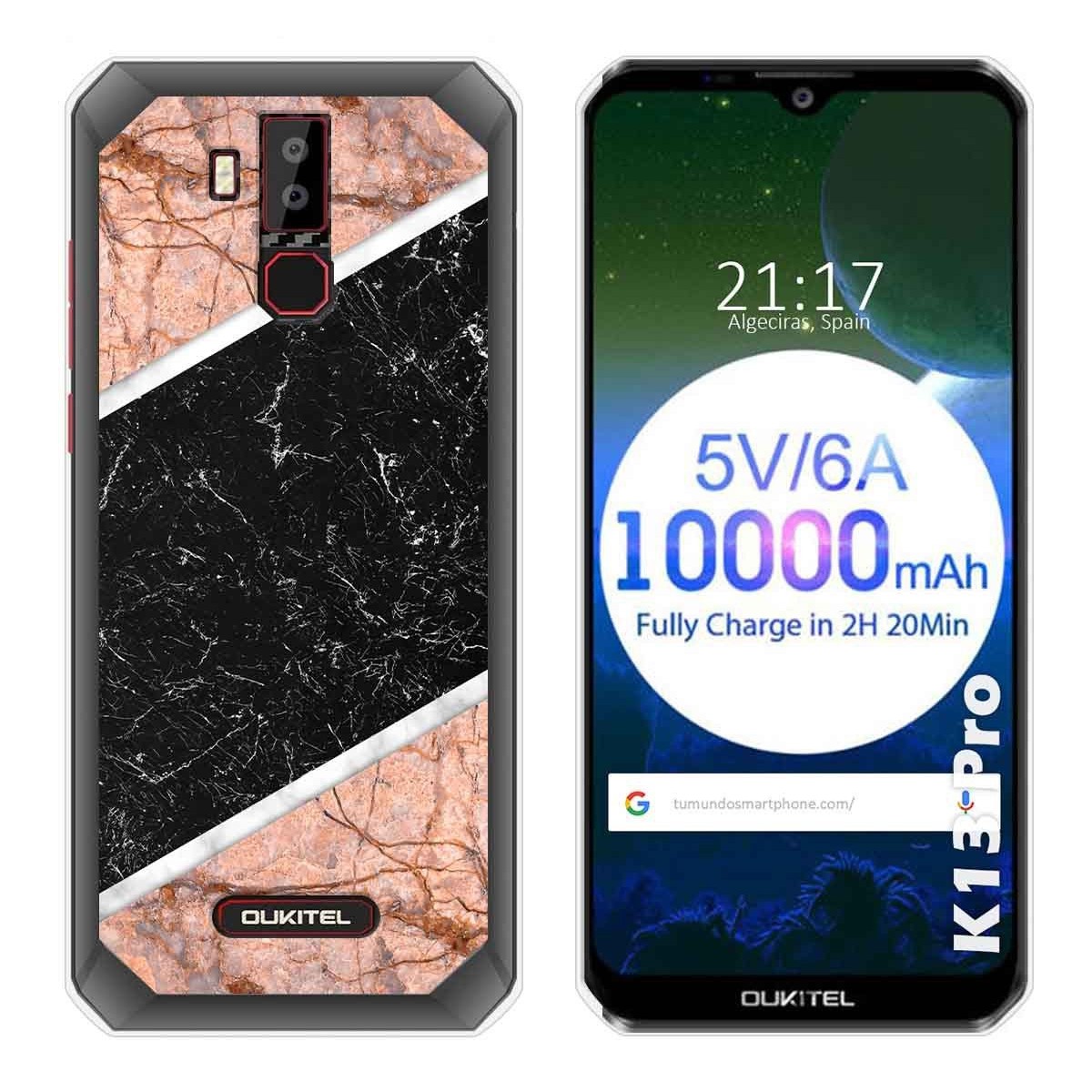 Tumundosmartphone Funda Gel Tpu para Oukitel K13 Pro diseño Mármol 07 Dibujos