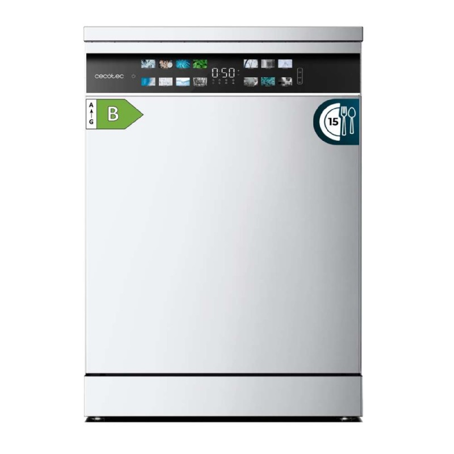 Cecotec Lavavajillas 60 cm Libre Instalación Bolero Aguazero 6700 B. 15 Cubiertos, Bajo Consumo, Motor Inverter Plus