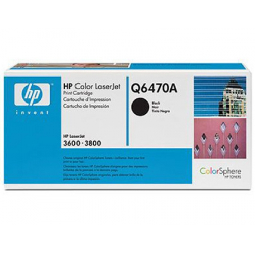 Tóner Original HP Laserjet 501A Q6470A color negro 6.000 pág. para HP 3600 3800