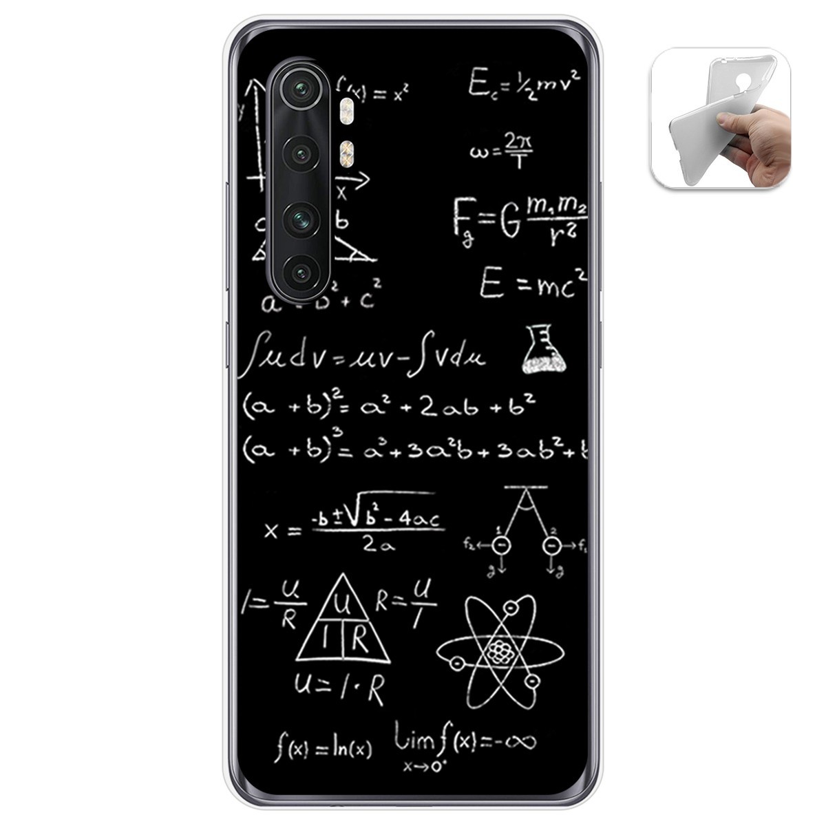 Tumundosmartphone Funda Gel Tpu para Xiaomi Mi Note 10 Lite diseño Formulas Dibujos