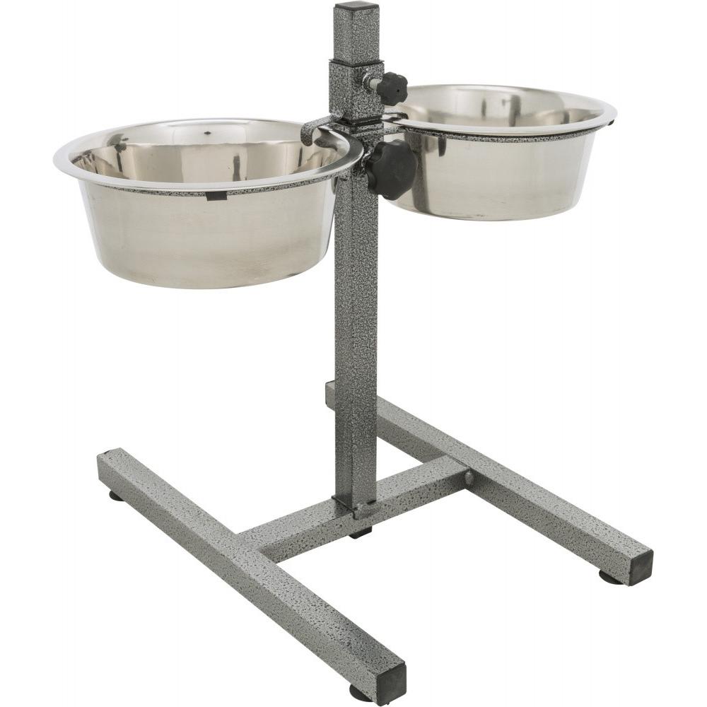 Soporte Comederos Dobles Trixie para Perro de Acero Inoxidable con Altura Regulable y Antivibración