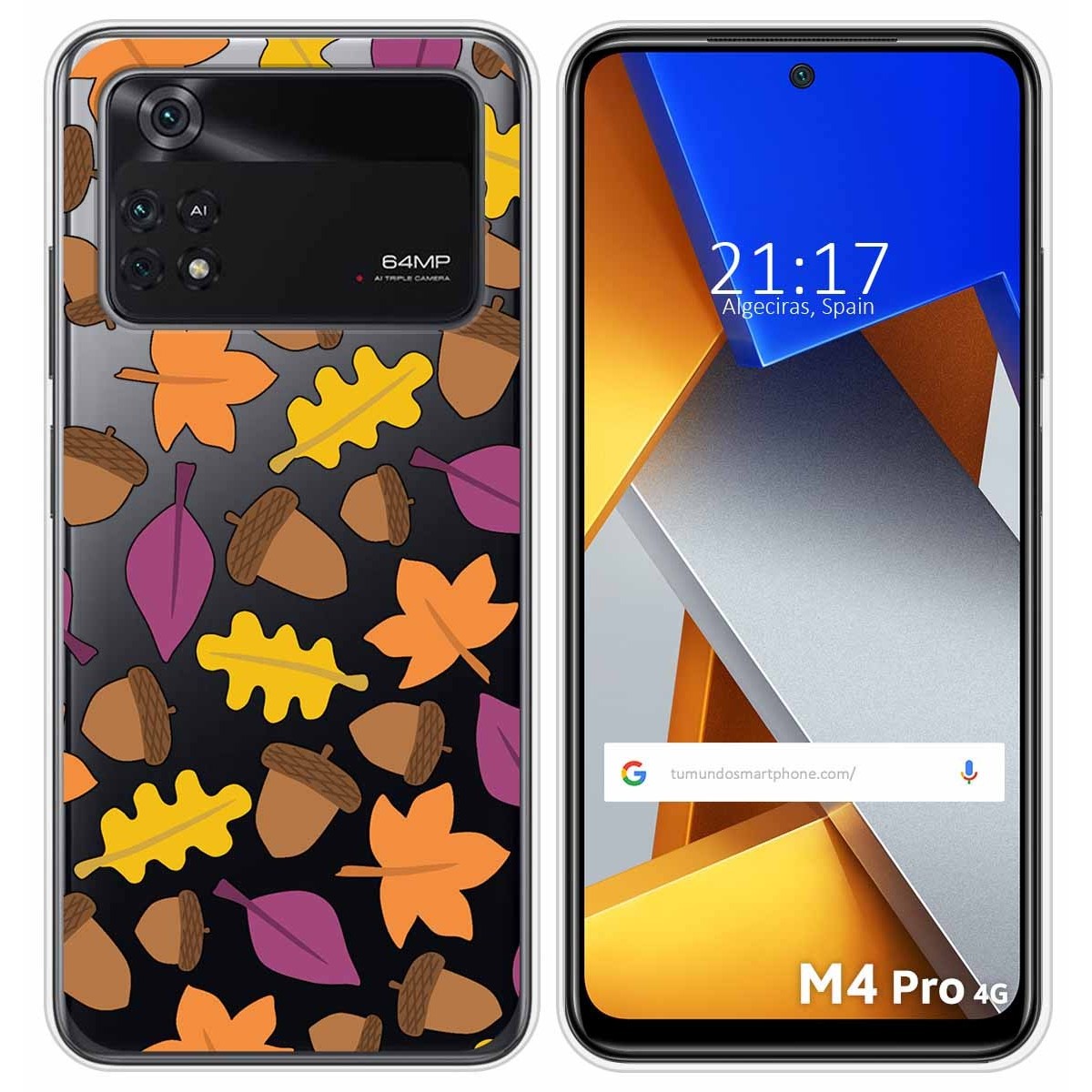 Funda Silicona Transparente para Xiaomi POCO M4 Pro 4G diseño Otoño Dibujos
