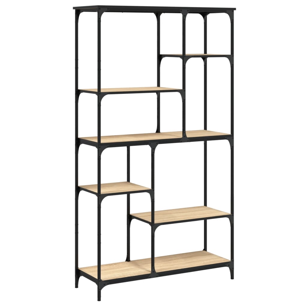 Vidaxl Estantería Madera de Ingeniería y Acero 99x35,5x176 Cm Negro