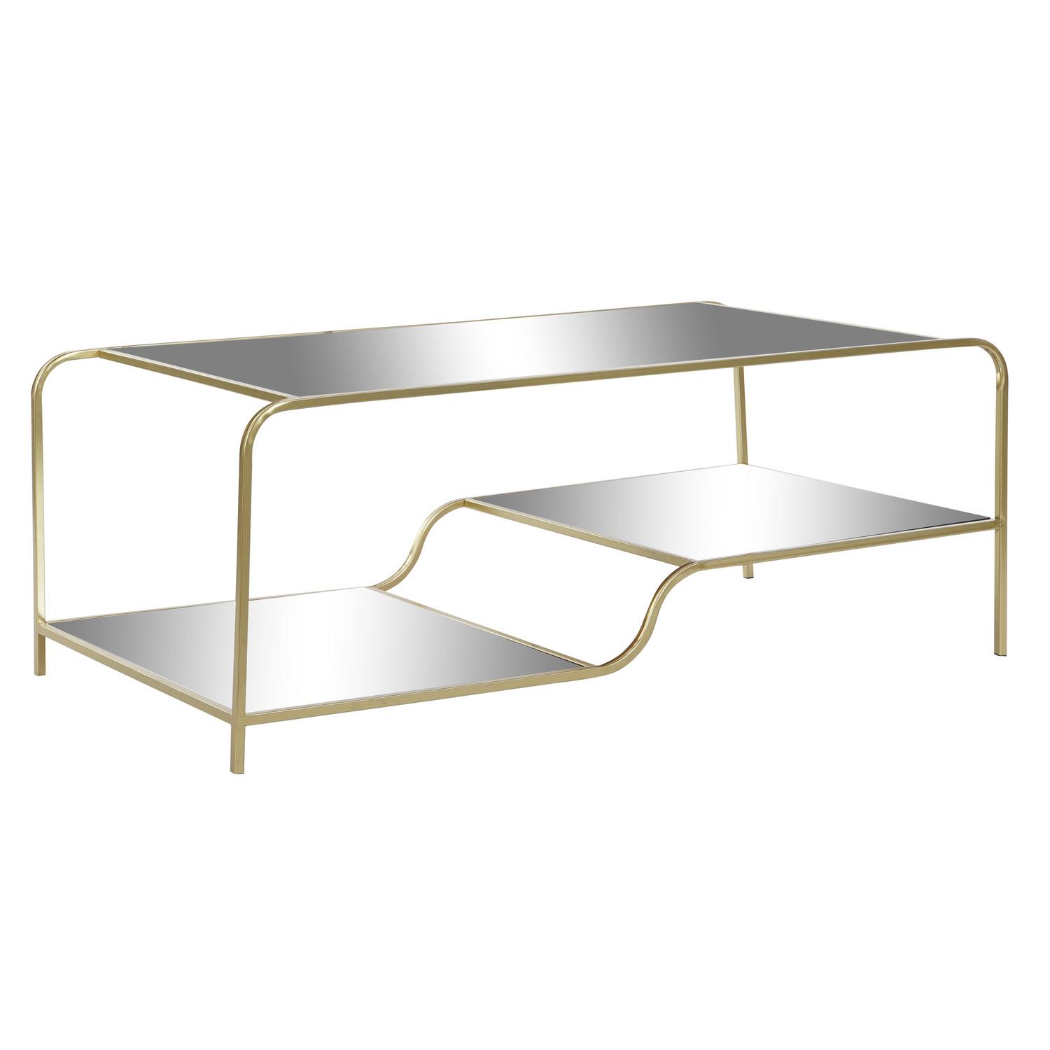 Mesa Centro Metal Espejo 120X60X45 Mate Dorado - Fijalo - El mejor complemento para tu hogar.
