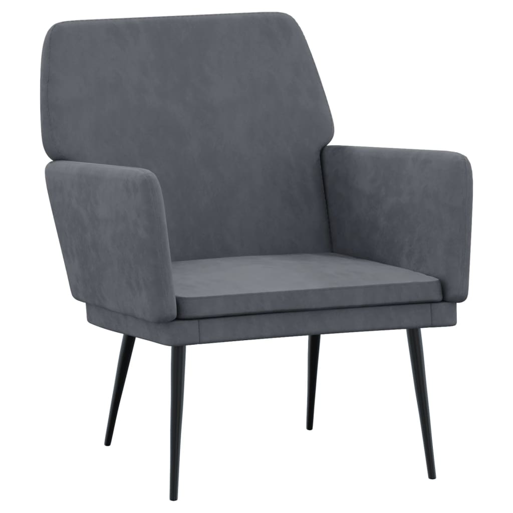 Vidaxl Sillón Terciopelo 62x79x79 Cm Gris Claro