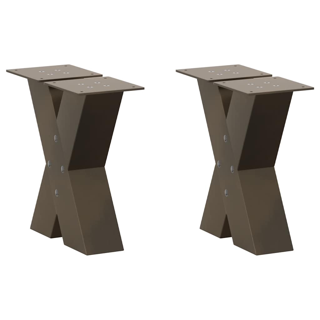 vidaXL Patas para mesa de centro en forma de X (2 unidades) 40 x (30-31) cm, acero