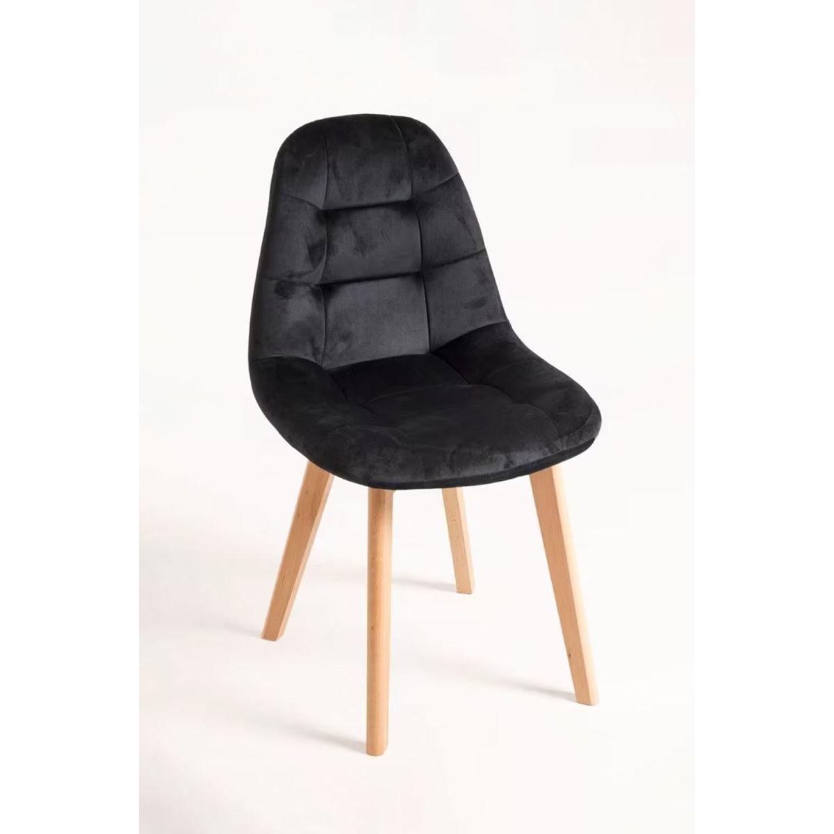 Regalos Miguel - Packs Sillas Comedor - Pack 6 Sillas Kelen Terciopelo - Negro