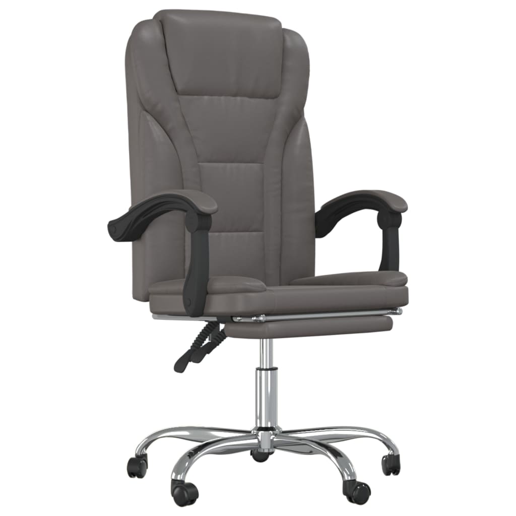 vidaXL Silla de Oficina Reclinable Sillón Asiento de Ordenador Cuero Sintético