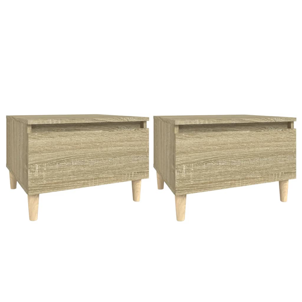 Vidaxl Mesas Auxiliares 2 Uds Contrachapada 50x46x35 Cm Blanco Negro Blanco Brillante y Mas Mesa de Sofá Mesa de Entrada para Salón Consola de Entrada Mueble Recibidor Mesita Mesa Auxiliar Salon
