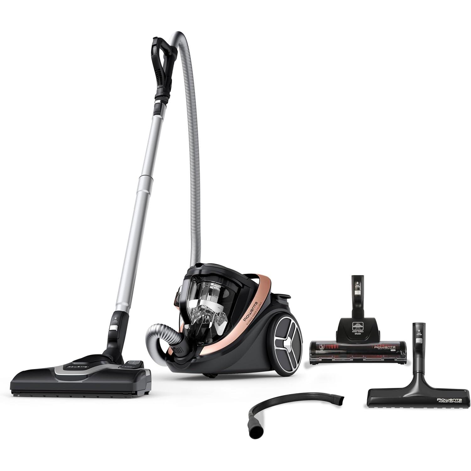 Aspirador sin bolsa - ROWENTA Silence Force Effitech RO7954, 500 W, Depósito 2,5 l, Negro, Rosa. HOME & CAR KIT