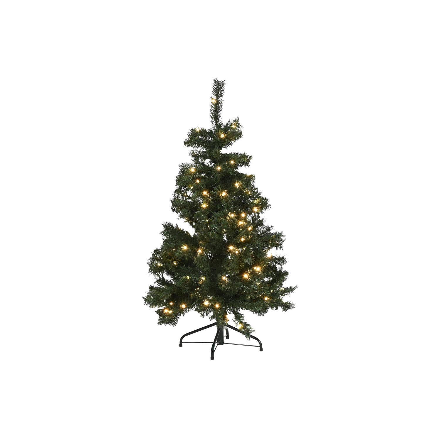 Arbol Led Pvc 76X76X120 130L 235 Ramas Verde, Decoracióna de navidad para todos los hogares, Navidad Alpina Dark Forest