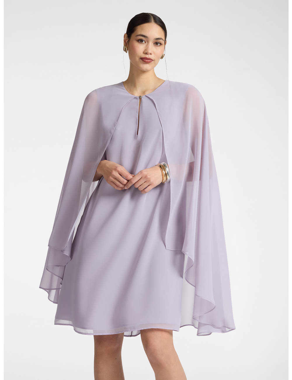 Elena Mirò - Vestido en capas de georgette