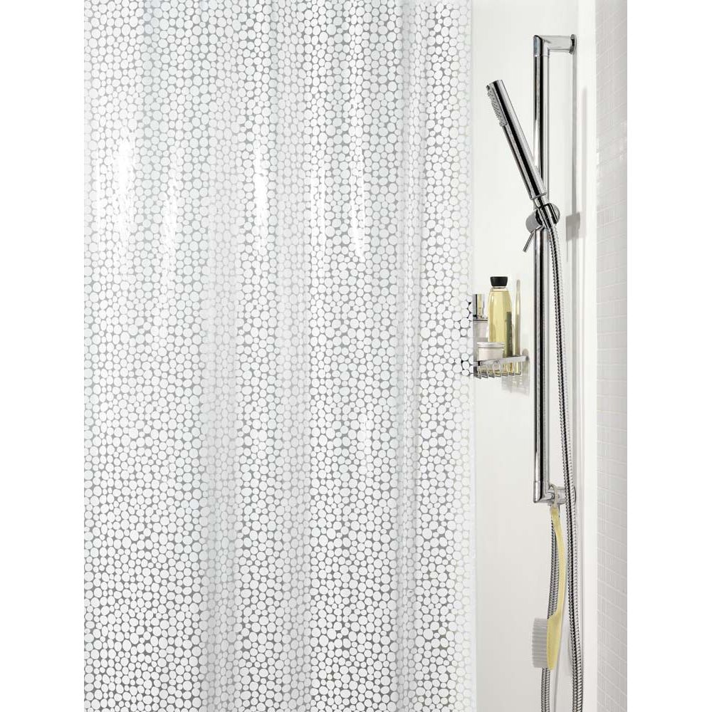 Cortina de ducha SPIRELLA "Galet" de poliester en color blanco 180 x 200 cm