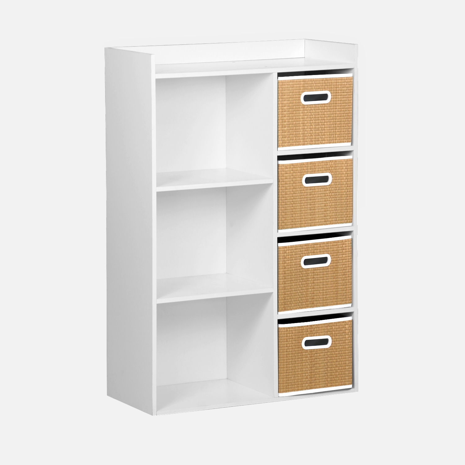 sweeek - Mueble infantil con 4 cestas de fibra vegetal , Camille , 129x62x96