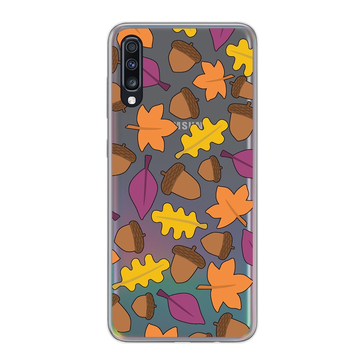 Tumundosmartphone Funda Gel Transparente para Samsung Galaxy A70 diseño Otoño Dibujos