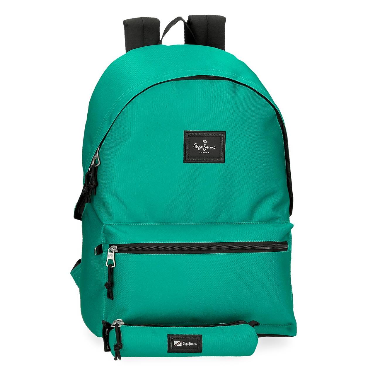 Mochila Pepe Jeans Aris, Poliéster, 31x44x17.5 cm con Compartimento para Portátil de 15.6 Pulgadas y Estuche a Juego