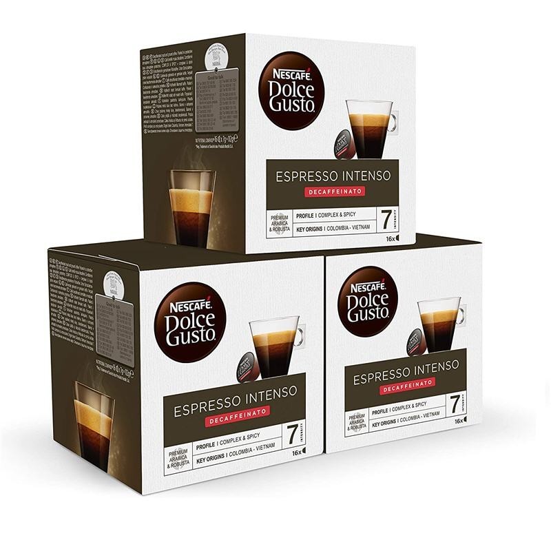 Nestlé - Descafeinado Espresso Intenso  pack 48 cápsulas Nescafé Dolce Gusto 8445290352156