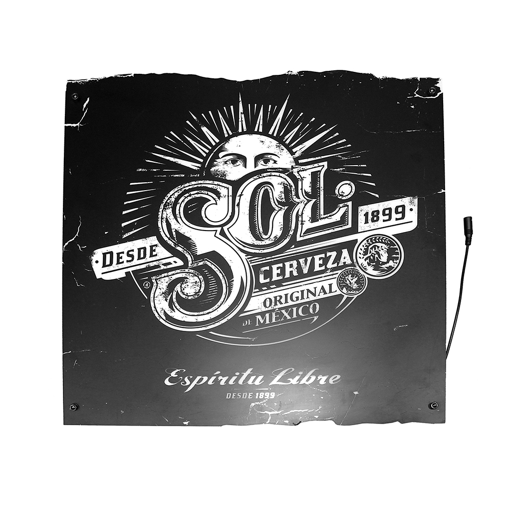 Letrero LED Luminoso SOL Espíritu Libre Cerveza 51x50cm - SpazioLuzio